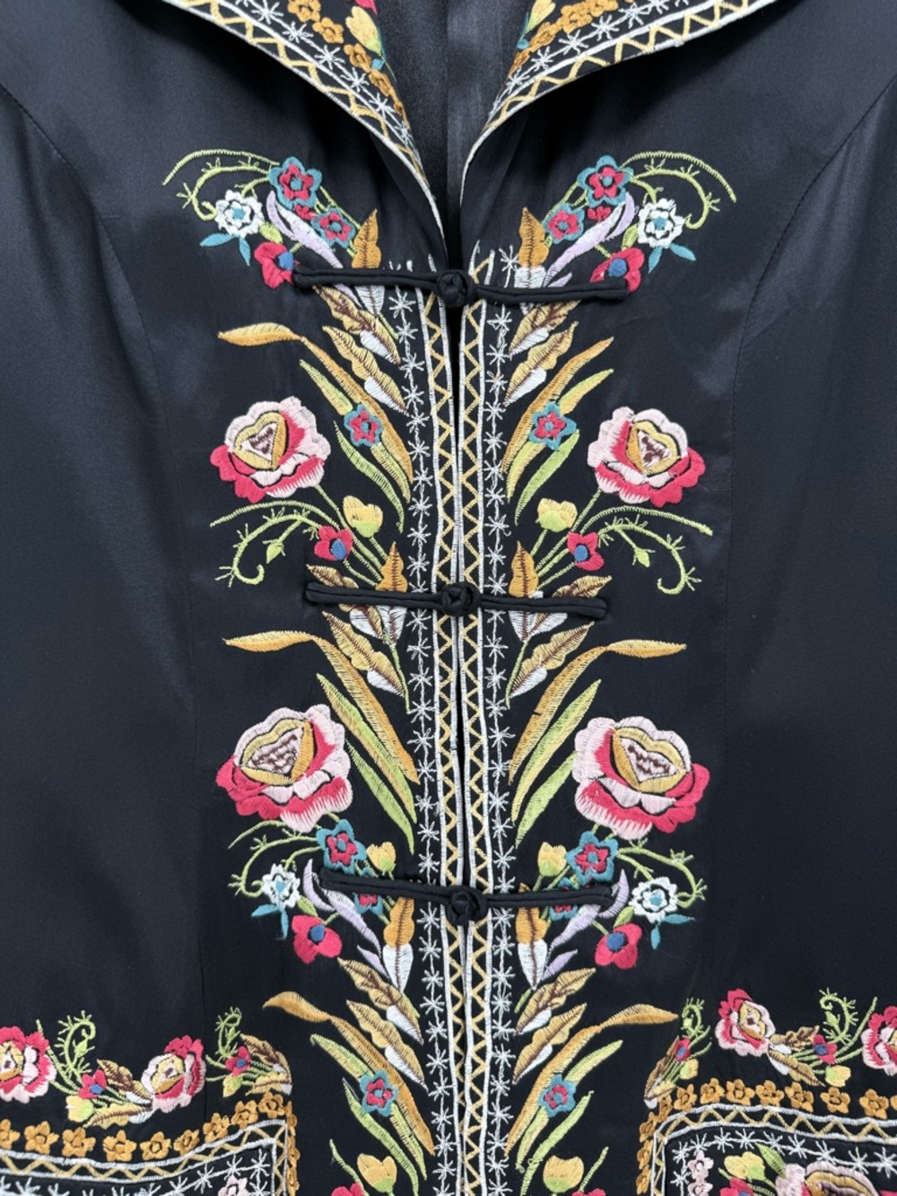 Sue Wong Nocturne 100% Silk Floral Embroidered Evening Coat Opera see meas. - Picture 7 of 16